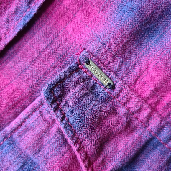 SCOTCH & SODA Mens Small Luxury Quality Pink Check Long Sleeve Plaid Shirt - Picture 12 of 16